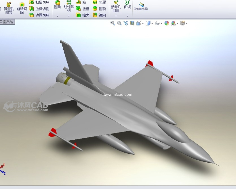 solidworks作品,solidworks创意设计 solidworks战斗机模型(含参数)