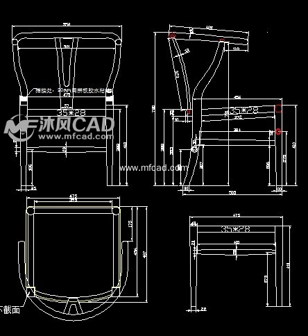 一把标准的椅子平面图带尺寸