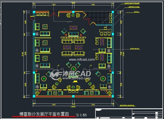 博雷斯沙发展厅平面布置图