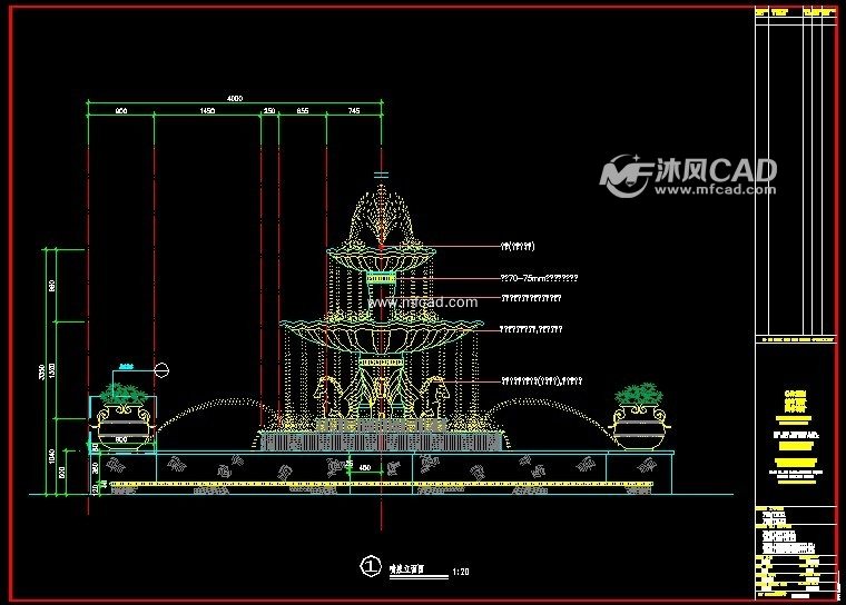 喷泉立面图
