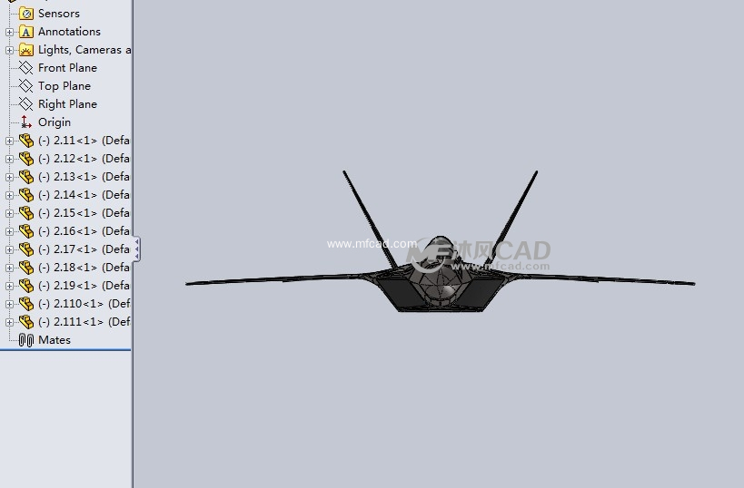 f22战斗机模型 - solidworks军工用品模型下载 - 沐风图纸