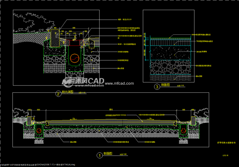 沥青混凝土道路施工图 - autocad道路及园路施工图