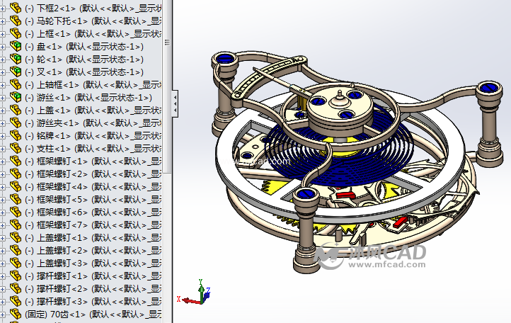 陀飞轮3d模型 - solidworks机械设备模型下载 - 沐风图纸