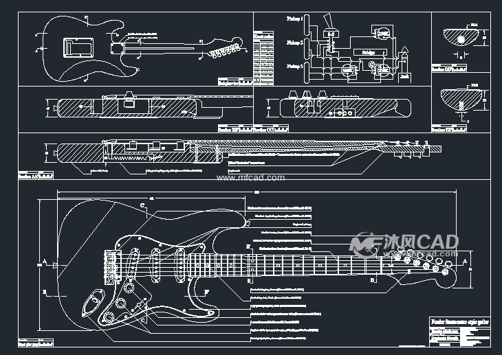 fender电吉他图纸