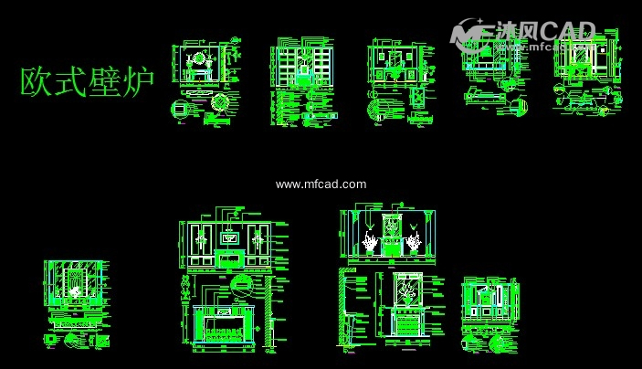 欧式壁炉详细图纸