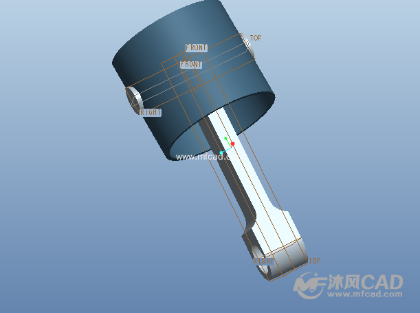 单缸发动机设计 - proe交通工具类模型下载 - 沐风图纸