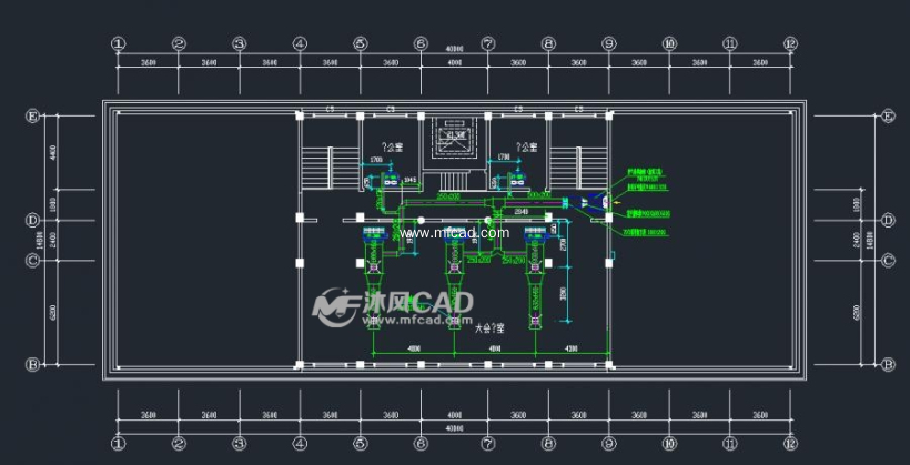 欧式办公楼暖通空调施工图设计