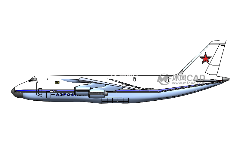 安124大型运输机侧视图