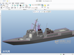 大型海上驱逐舰结构模型 海洋船舶图纸 沐风网