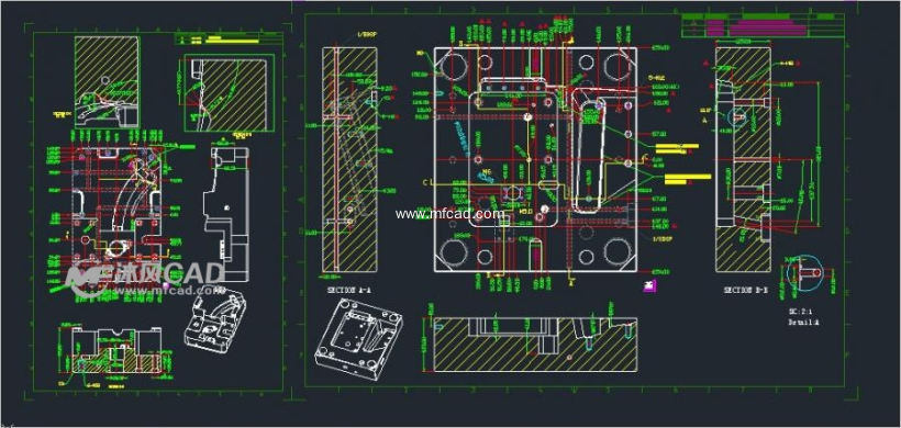 模具公司生产实战模具之五---弯管抽芯2d图档