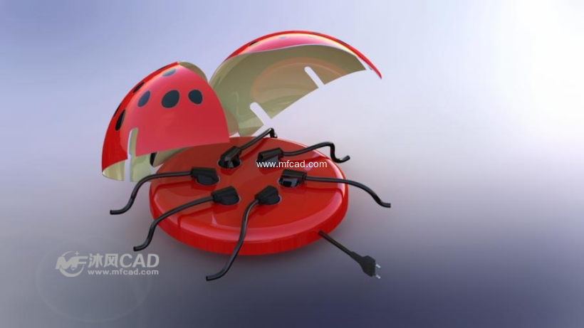 瓢虫插线板(工业创意设计) - solidworks生活用