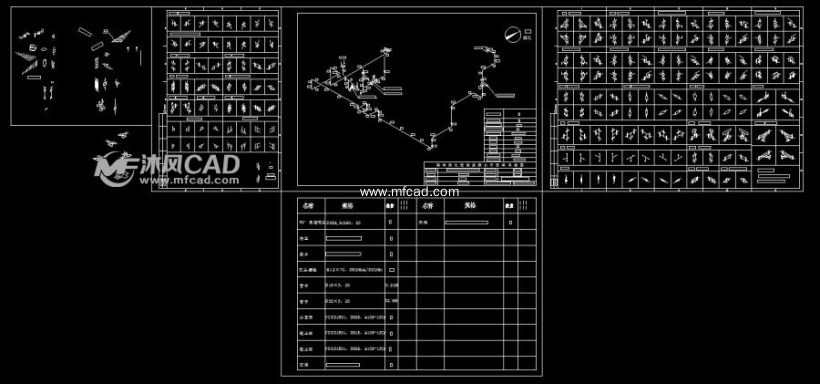 管道单线图常用模块 - CAD模块图