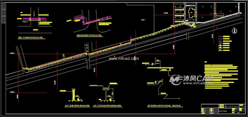 蒸汽管道架空敷设图 - AutoCAD化工环保设备图