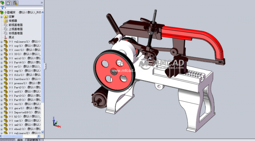 小型锯床模型 - solidworks机械设备模型下载 - 沐风图纸