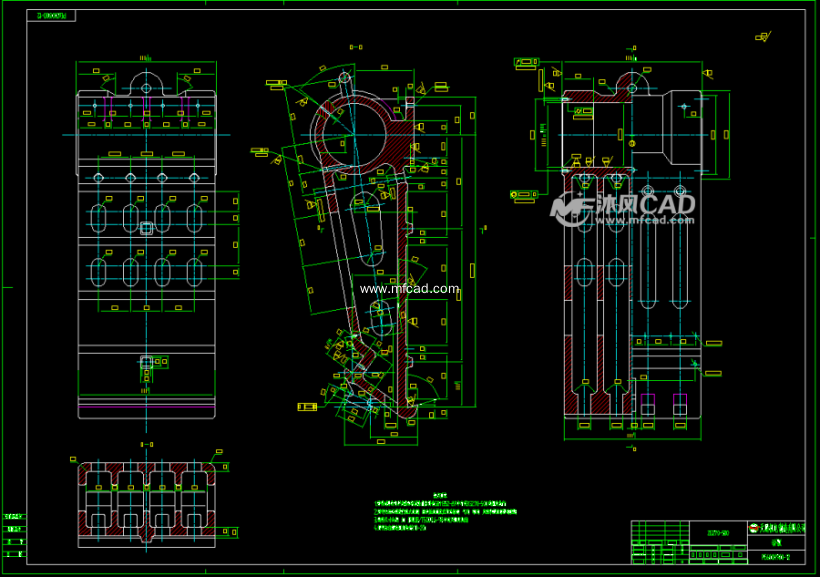 PE600X900破碎机总图及动鄂,架体部分零件 -