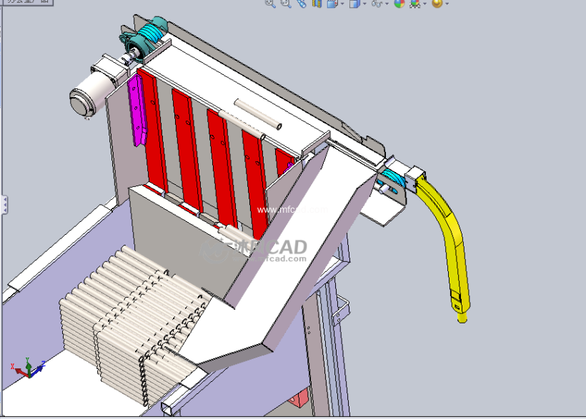 圆柱销进料输送机设备 - solidworks机械设备模