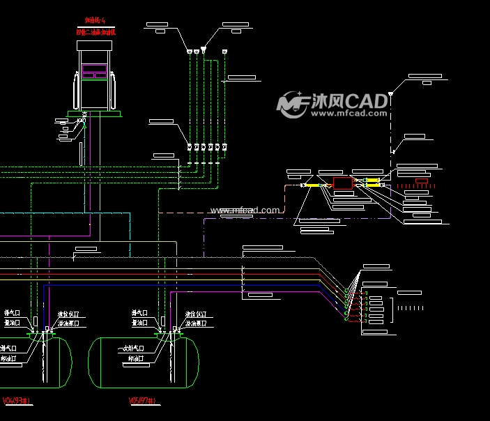 加油站工艺管线流程图