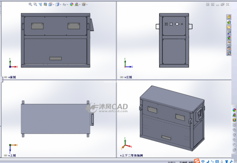 钣金箱体 - solidworks机械设备模型下载 - 沐风图纸