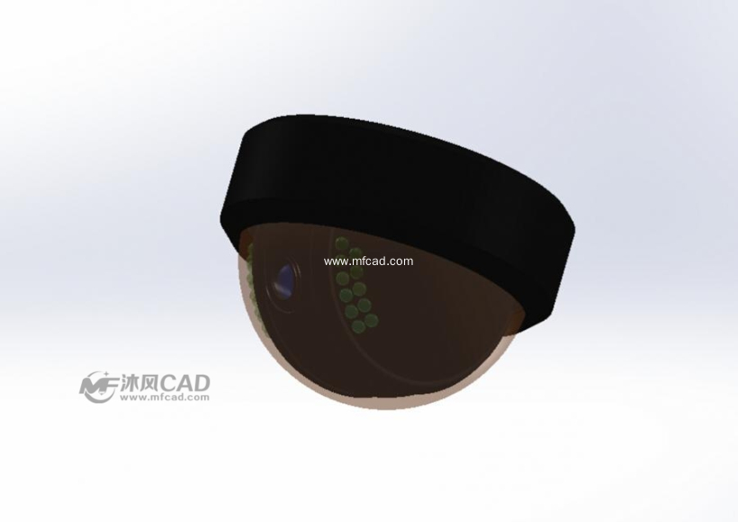 半圆形监控摄像头 - solidworks办公用品模型下