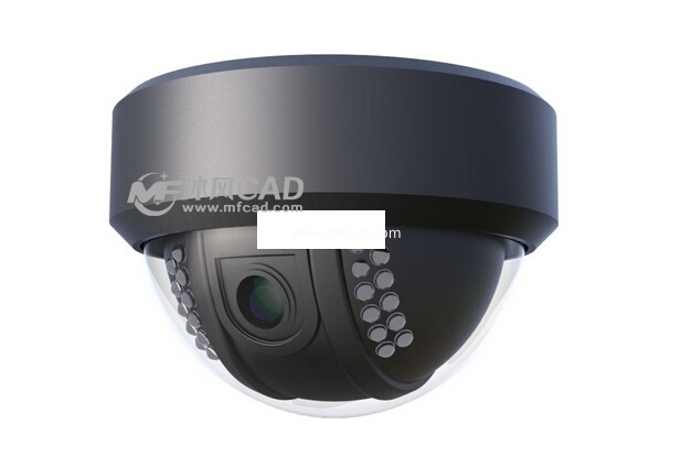 半圆形监控摄像头 - solidworks办公用品模型下