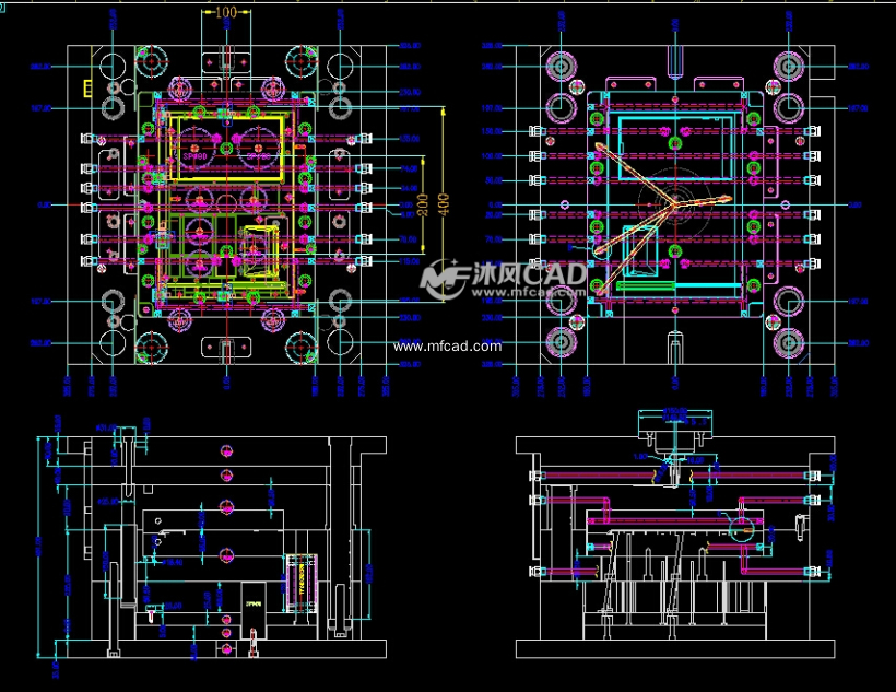 一套模具2d组立图 - 家电类模具图纸下载 - 沐风图纸