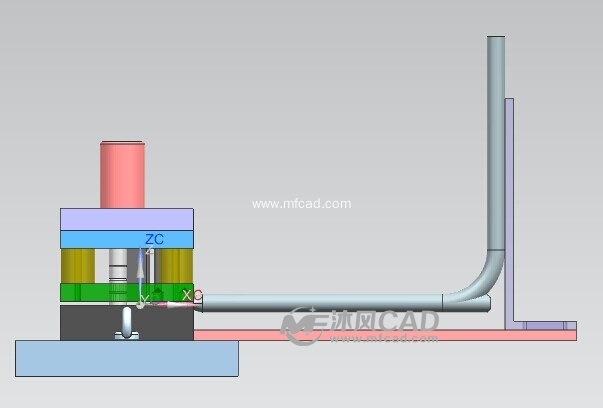 管件管端切头冲孔模具三维造型 - UG小五金模