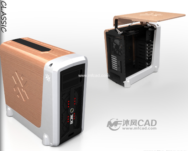 侧翻盖电脑机箱设计(工业设计) - solidworks电