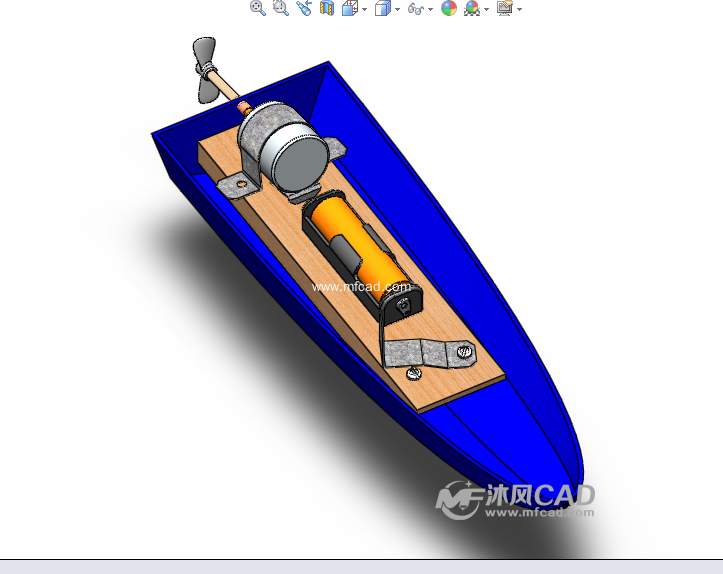 电动小船设计模型 - solidworks机械设备模型下载 - 沐风图纸