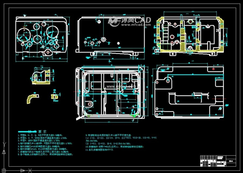 c6150主轴箱箱体零件图及工件夹具图纸