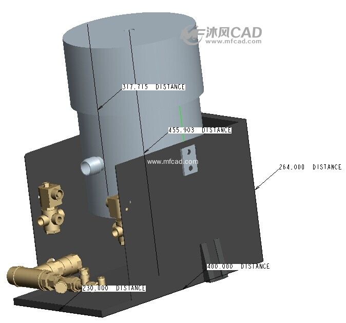 沃特朗宁 水控玻光跳泉 - proe小五金模型文件