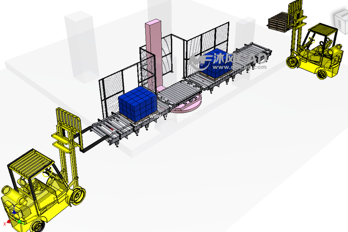 产品包装滚筒输送线 - solidworks机械设备模型