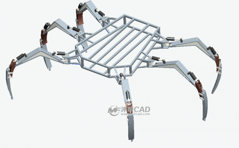 六足蜘蛛机器人设计模型 - solidworks动物模型下载 - 沐风图纸