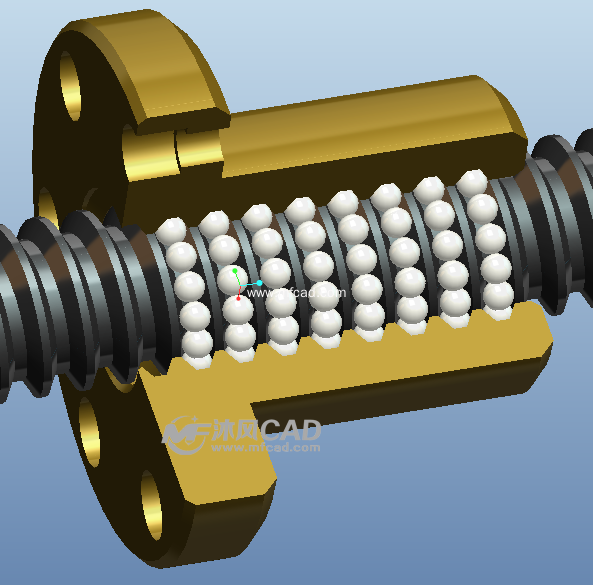 滚珠丝杠螺母副三维模型(公称直径为20mm)