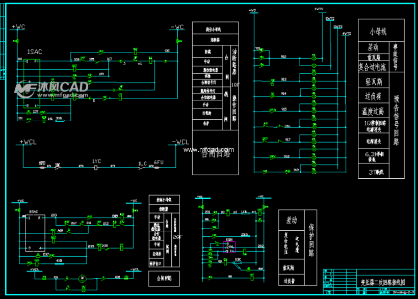 变压器二次回路接线图 - AutoCAD电气原理图纸