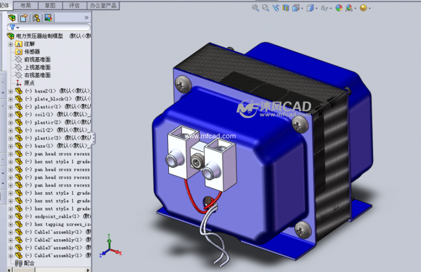 电力变压器绘制模型 - solidworks机械设备模型