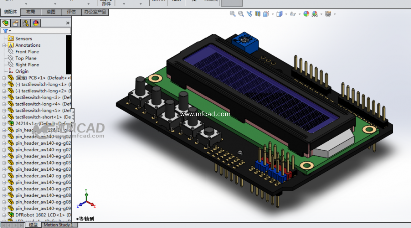 lcd液晶电路板设计模型 - solidworks电气设备及