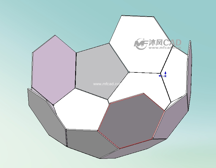 可以钣金加工的足球模型(五边形和六边形组成的封闭体