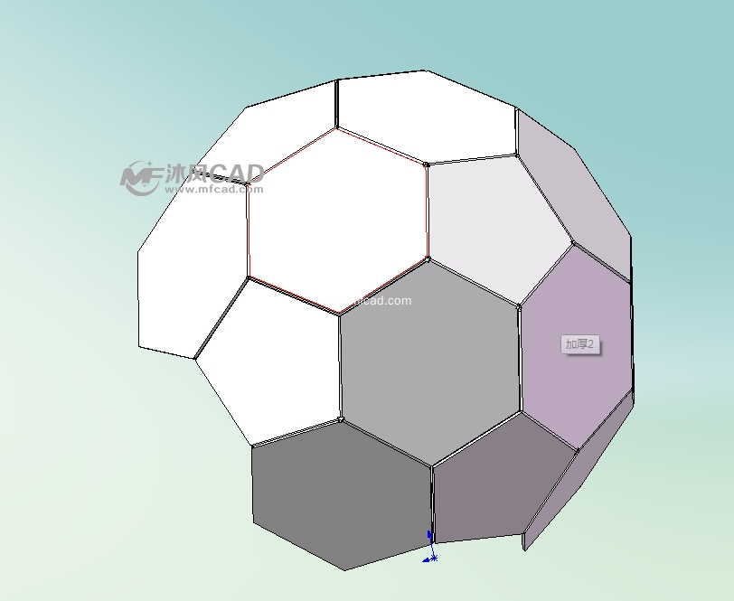 可以钣金加工的足球模型五边形和六边形组成的封闭体含展开