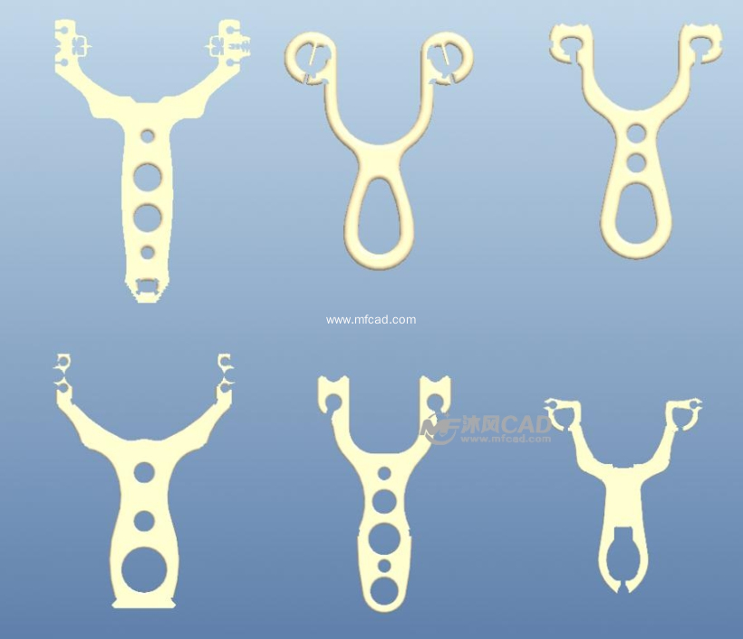 弹弓图集 多款弹弓 proe运动器材类模型下载 沐风图纸