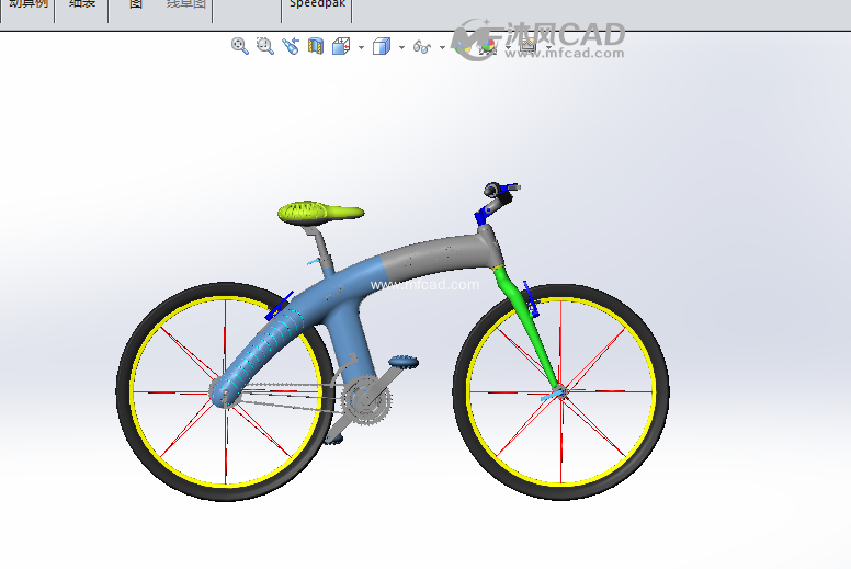 创意自行车模型主视图