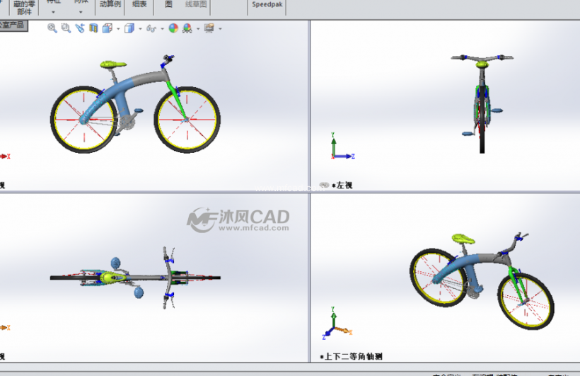 创意自行车模型三视图