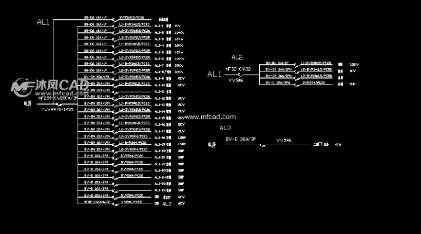 某外资企业办公室配电中英文图纸 - AutoCAD电