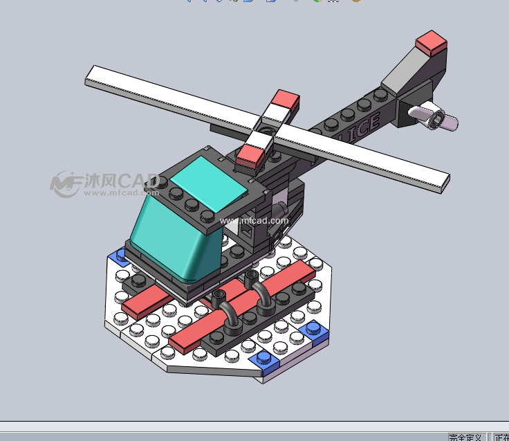 乐高工艺拼图之直升机设计模型