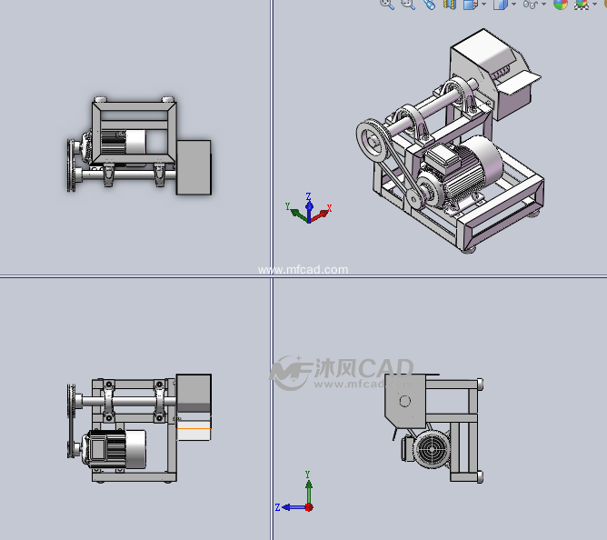 椰子碎纸机设计模型 - solidworks机械设备模型下载