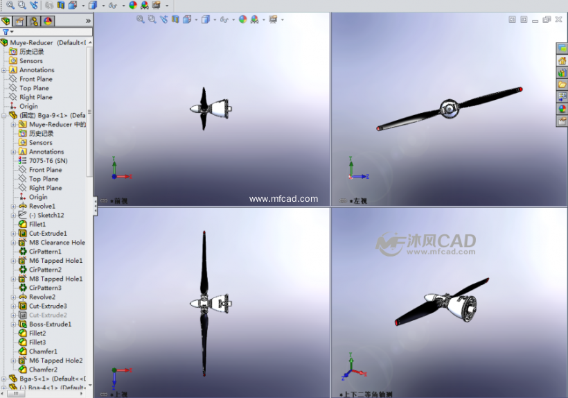 solidworks飞机螺旋桨 - solidworks机械设备模型下载 - 沐风图纸