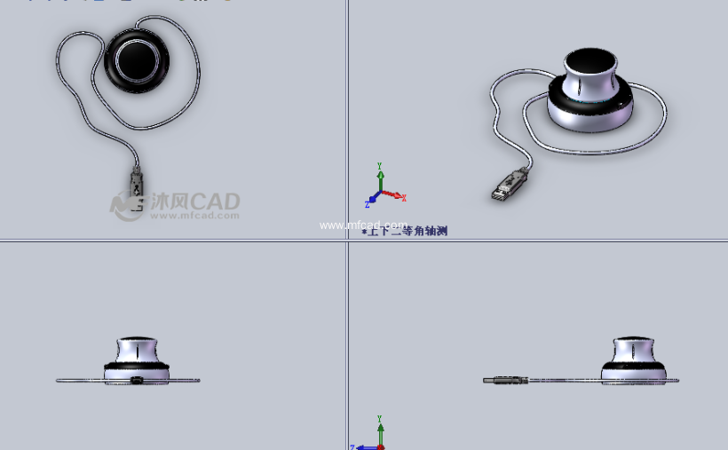 (3d)usb音响设计模型三视图