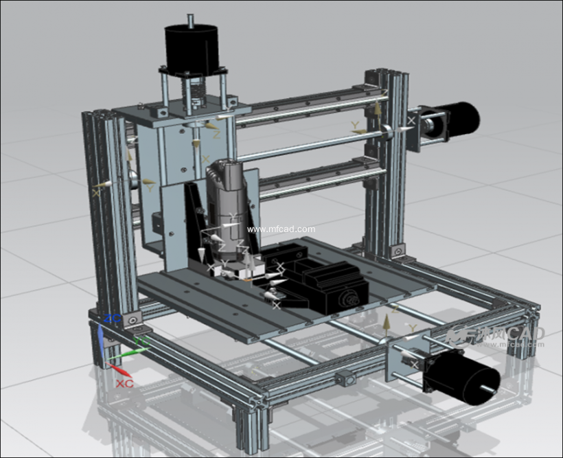 一款三轴联动机床模型