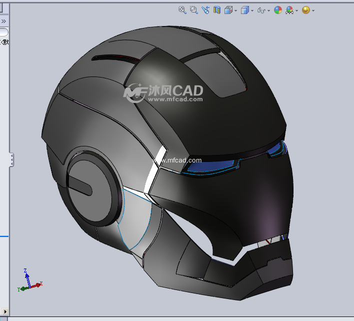 钢铁侠头盔设计模型 - solidworks生活用品类模
