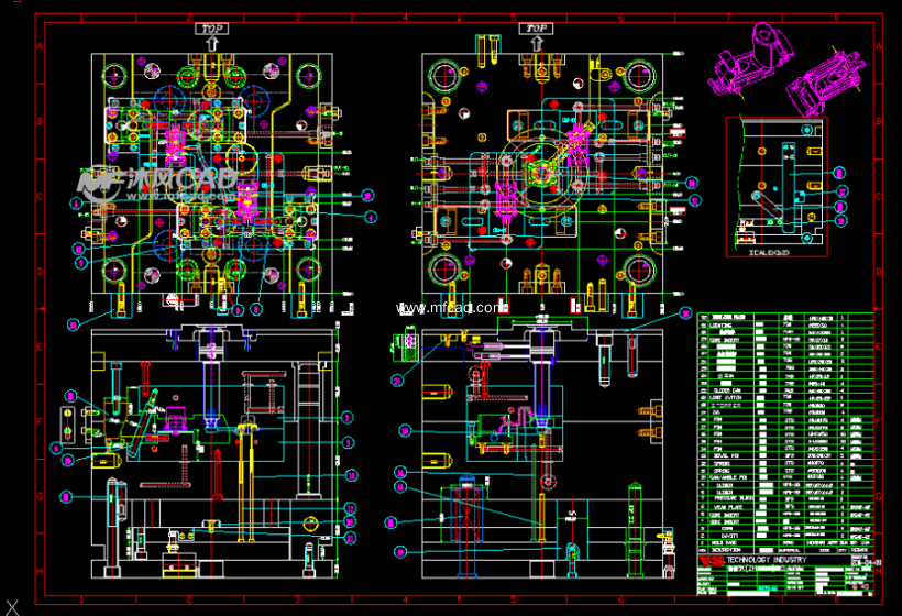 玩具车主体部分注塑模具图纸