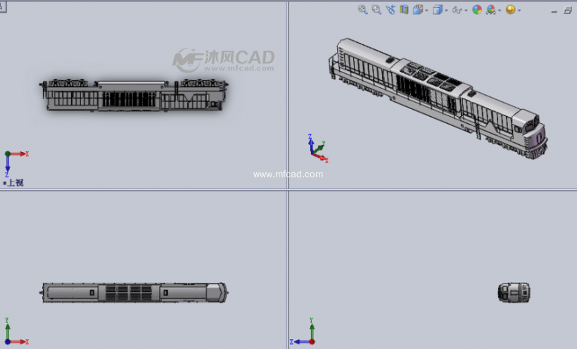 轨道火车样式2设计模型三视图